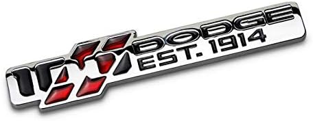 Automaze Dodge Anniversary Logo Chrome Colour 3D Metal Chrome Grille Badge Car Decal Logo Badge for SUV’S.