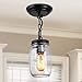 LNC Flush Mount Light Fixture,Farmhouse Mason Jar Pendant A03220, Single Ceiling