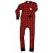 Lazy One Cotton Bear Cheeks Flapjack Pajamas (Red Plaid, 3T)