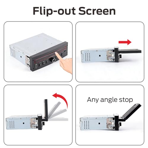 Peugeot 206 207 308 3008 Citroen C2 C3 C4 Picasso Single DIN Linux Car Stereo with Wireless CarPlay and Android Auto Touch Screen Retractable Plug and Play Bluetooth FM Radio RDS
