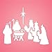 Christmas Nativity Stencil, 3.25 x 4 inch (S) - Classic Religious Nativity Card Stencils for Painting Cards