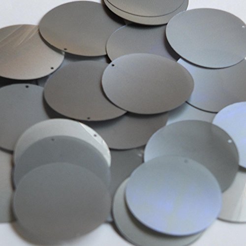 Platinum Lazersheen Translucent Sequin Round 1.5 inch Couture Loose Paillettes Made in USA.