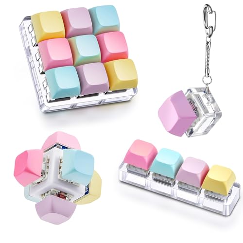 ORCHID M®4 Pcs Decompression Toys Keyboard Clicker Toy Keyboard Cube Toy Mechanical Key Toy Keyboard Button Stress Relief for Adult Gifts to Relief Pass Time