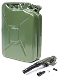 VALPRO 20 Liter (5 Gallon) Olive Green Drab Authentic NATO Jerry Can with Flexible Spout