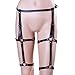 KLOUD City Sexy Punk Adjustable Waist Cincher Belt 4 Rings Elastic Stud Garter Belt Rave Cage Harness (Black)