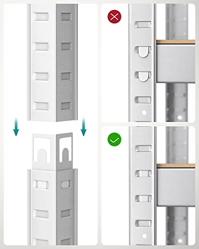 SONGMICS 5-Tier Shelving Unit, Set of 2 Steel Shelving Unit for Storage, Boltless Assembly, for Garage, Shed, Load Capacity 650 kg Each, 30 x 75 x 150 cm, Silver GLR030E02