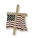 American Flag with Religious Cross Lapel Pin (1 Pin)