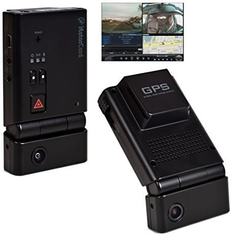 MotorCord HD 720p Dual Wide Angle View Lens Dash Cam DVR Accident Video Recorder w/GPS & G-Sensor (Inside and Outside Video Recording) - HDR Super Low Light Night Vision, Continuous & Event Modes