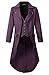 DarcChic Mens Gothic Tailcoat Jacket Black Steampunk VTG Victorian Coat (L, Purple)