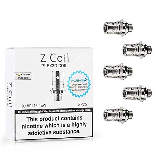 Innokin Zenith Coil Z Plex3D Coils (Z Coil) for CoolFire Mini Zenith D22 Tank, iTaste Kroma-A Zenith, Zenith Pro Tank and Other Zenith Families, Pack of 5 pcs, 2ml No Nicotine - 0.48 ohm