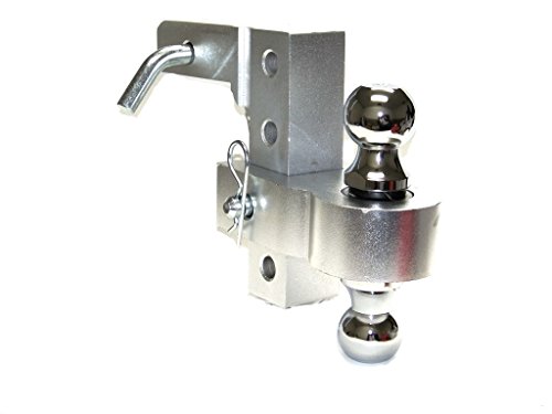 GHP-Heavy-Duty-8-Aluminum-Adjustable-Trailer-Drop-Hitch-2-Receiver-with-1-78-2Dual-Hitch-Balls