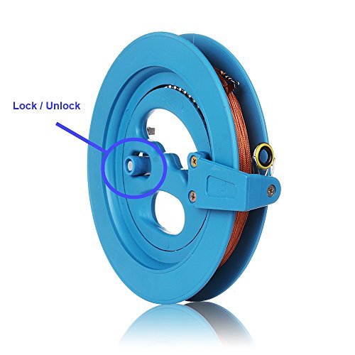 HappyToy Kite Reel Winder Kite String Handle Reel [Lock-on] with Line - 1000ft Durable String (Solid Blue) - Thumbnail 2