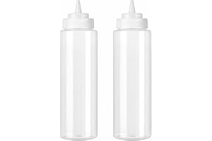 24 oz Squeeze Bottles with Leak-Proof Caps – Commercial Food-Grade Condiment Bottles for Restaurants, Cafes & Food Trucks (2,
