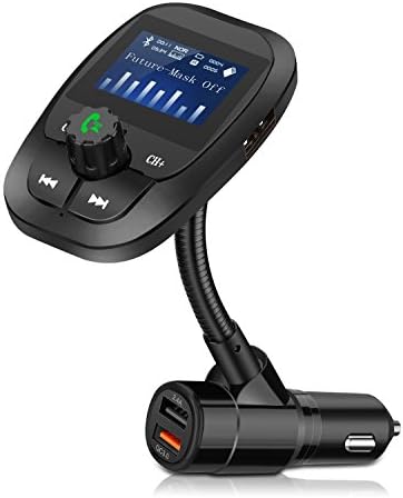 Bluetooth FM Transmitter for Car WAWOOW Bluetooth Car Adapter Wireless in-car Bluetooth Receiver MP3 Player Stereo Radio Adapter car kit Dual USB Interface Fast Charger 5V3A/2.4A