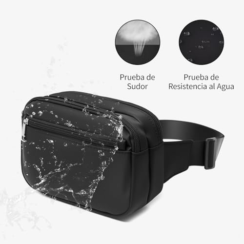 JDF3CISH 2Pcs Cangurera Mujer, Cangurera Deportiva, Riñonera Running para Hombre,Bolso Cruzado para Mujer, Correa de Hombro Ajustable Multifuncional, Adecuado para Correr, Viajes, Ciclismo, Fitness