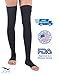 Jomi Compression Stockings For Women 20-30 mmHg Open Toe, Made in USA, Graduated Thigh High Compression Socks Women, Premier Opaque Support Stockings For Men, Silicone Dot Top Band, 241 (Large, Black)