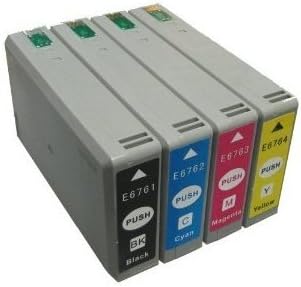 Virtual Outlet ® 4 Pack Remanufactured Inkjet Cartridge for Epson T676XL 676XL T676 T676XL1 T676XL2 T676XL3 T676XL4 Works with Epson WorkForce Pro WP-4010, WorkForce Pro WP-4020, WorkForce Pro WP-4023, WorkForce Pro WP-4090, WorkForce Pro WP-4520, WorkForce Pro WP-4530, WorkForce Pro WP-4533, WorkForce Pro WP-4540, WorkForce Pro WP-4590 (T676XL120 Black, T676XL220 Cyan, T676XL320 Magenta, T676XL420 Yellow)