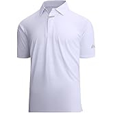 Damipow Premium Golf Shirts for Men Dry Fit Performance Polo Short Sleeve Collared Shirt