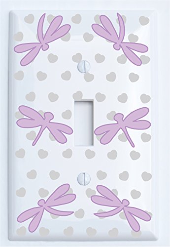 Purple Dragonfly Switch Plate Covers Single Toggle / Dragonfly Nursery Wall Decor (Single Toggle)