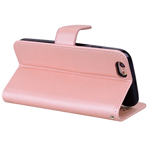 Scheam iPhone SE 5SE 5 5S Wallet Multi Card Holder Shell Backcase Folio PU Leather Cover Backcase Case iPhone SE 5SE 5 5S - Pink
