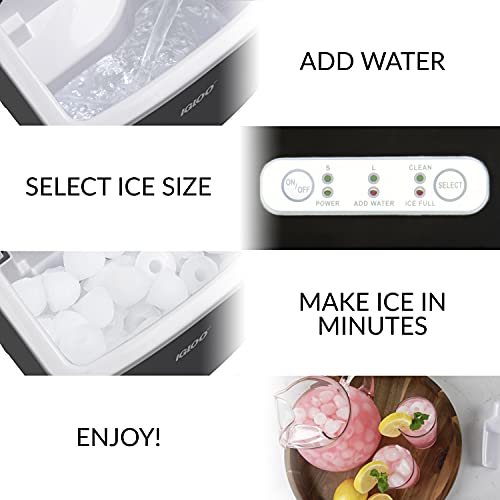 Igloo Premium SelfCleaning Countertop Ice Maker Machine, Handled