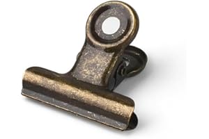 Antique Brass Small Bulldog Clips - Coideal 30 Pack Mini Hinge Clip 0.87 Inch Metal Binder Paper Clips Money Clamps for Tags Bags, Shops, Office and Home Kitchen (Bronze, 22mm)