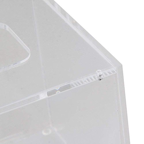 Doublelife Facial Tissue Dispenser Square Box Cover Holder Clear Acrylic Napkin Storage Box 4.92 x 4.92 x 4.72inch for Bathroom, Kitchen and Office Room - Thumbnail 4