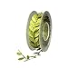 Fowod Leaf Ribbon, 17 Yard / 50 Feet Roll, 1 inch Width, Green