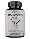 Horny Goat Weed Extract For Men 1000mg with Maca Root Powder, Tongkat Ali, Muira Puama, 100mg Icariins & L Arginine | 100% All Natural Epimedium Formula For Men & Women | 60 Veggie Caps