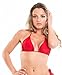 Coqueta Brazilian Bikini Triangle Top Non Padded Sexy Swimwear RED-Medium