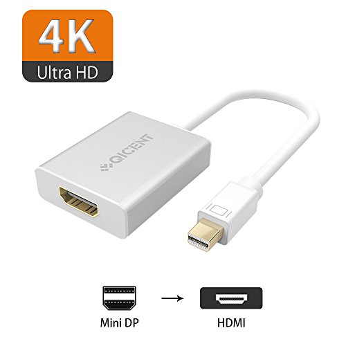 Mini Displayport to HDMI Adapter 4K Aluminum Case Converter Gold Plated Port Male to Female for Apple MacBook Pro Air - Sliver