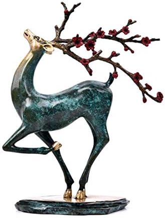 Home Craft Ornaments Fashion Exquisite Decoration Modern Copper Sculpture Artwork Art Decoration Chinese Sika Deer - Creative Figurines Desk Ornaments Statue Living Room Café Bar Decor Man Woman Kids