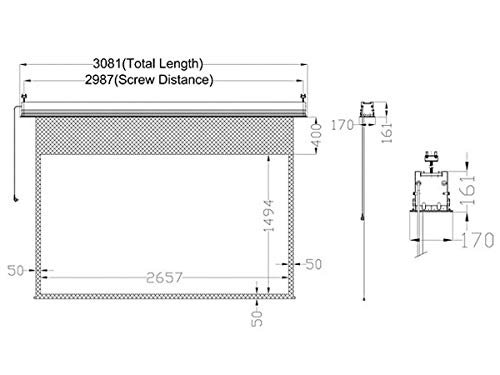 Monoprice Ceiling Recessed Motorized Projection Screen Somfy