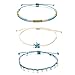 Tarsus Hand-Woven Surfer Layerable Starfish Beaded Ankle Bracelets for Women Teen Girls 3 Anklets Set