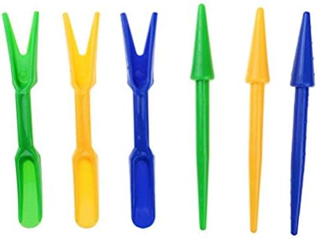 LUKUPONE 3 Pairs Plastic Widger with Dibber Garden Transplanting Tools Plant Hand Tool Grip Dibber, Sowing Seeds Dispenser