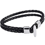 Trendsmax 7.5mm Wide Mens Womens 2 Strands Braided Rope Surf Man Made Leather Lariat Bracelet