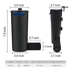 PULACO Aquarium Internal Filter 3 to 20