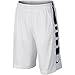 Nike Boys Elite Basketball Short (White/Black, Medium)