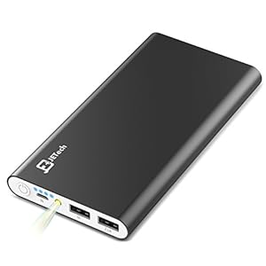 JETech モバイルバッテリー 10000mAh 大容量 2USBポート iPhone Android対応 ブラック B0760