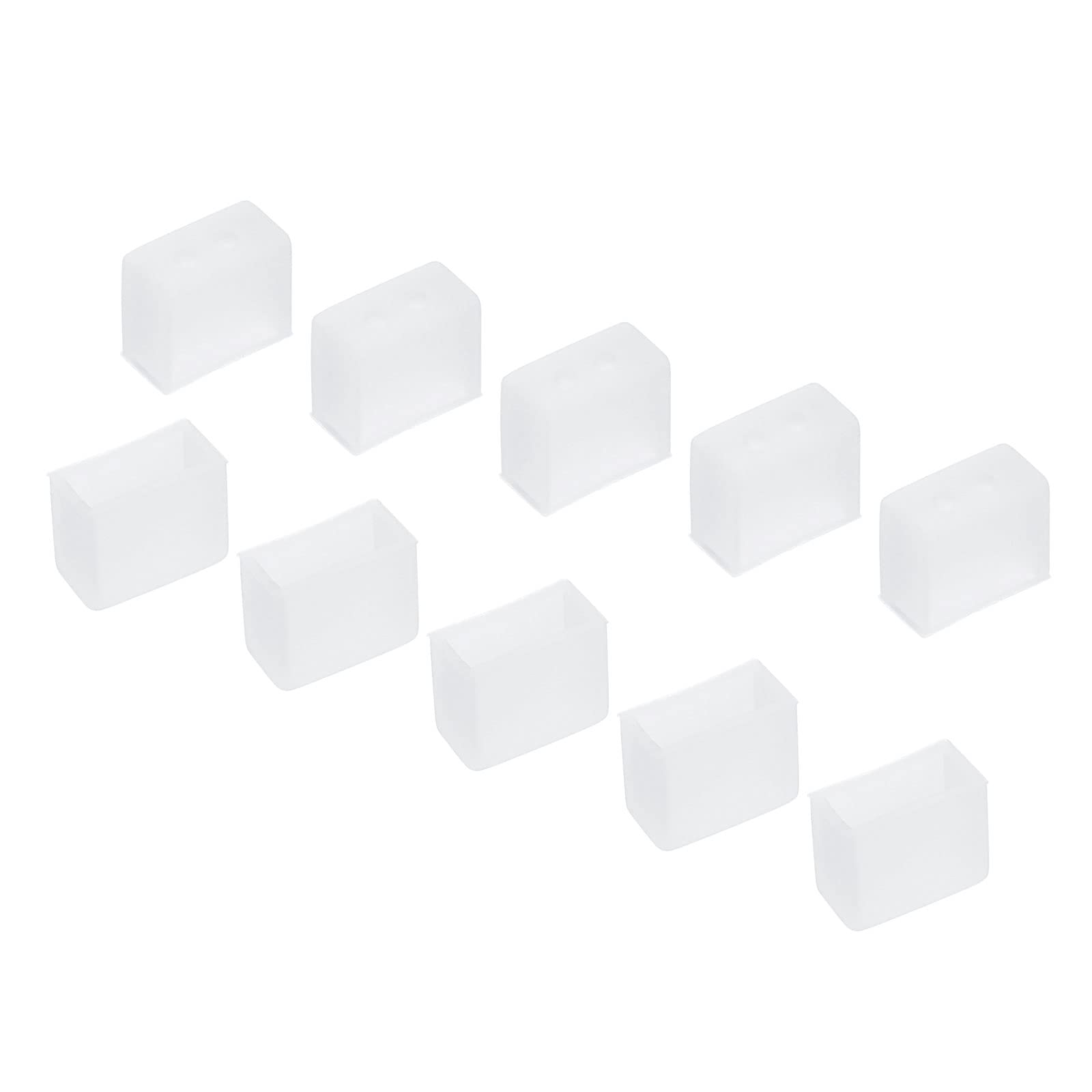 YOKIVE 120 Pcs Silicone Plugs, LED Tube Strip End Cap Cover Waterproof with 2 Holes, Great for Office, Home (Clear, Fit for 3528/2835/3014 8mm Wide Strip)