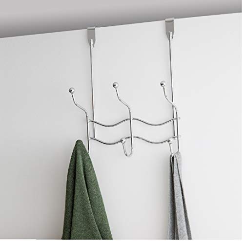Inspired Living by Mesa Inspired Living Over The Door Hanger 6 Organizer in Silver Bay Collection utility-hooks, - Thumbnail 3