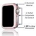 Falandi for Apple Watch Case 44mm, Series 6 Series SE / 5 / 4 iWatch Face Case with Bling Crystal Diamonds Plate iWatch Case Cover Protective Frame for Apple Watch (Rose Gold-Diamond, 44mm)
