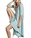 Mansy Women Half Sleeve Asymmetric Loose Casual T-shirt Tops Tee Dress,Green,X-Large
