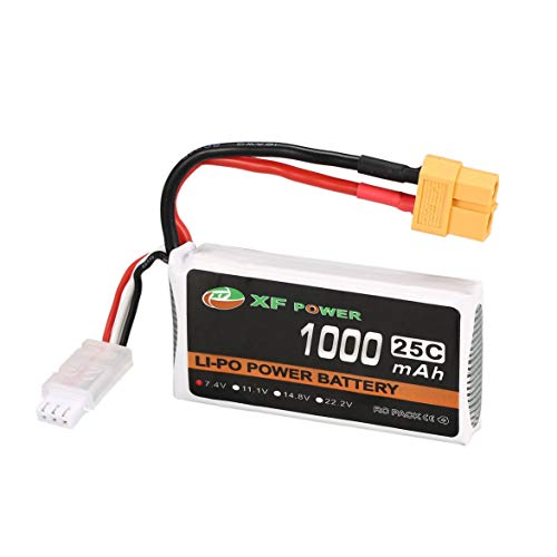 Kongqiabona XF Power 7.4V 1000mAh 25C 2S 2S1P Lipo Battery XT60 Plug Rechargeable for RC FPV Racing Drone Helicopter Car Boat Model