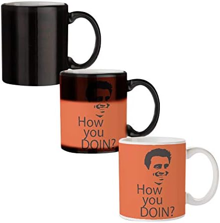 MOTIVATE BOX India,How You Doin Joey Funny Designed Black Magic Mug(330 ml) (Design only Appears in White Fluid)