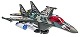 ToyZeÂ® Bump and Go Action, F18 Military Fighter Jet Stunt Bump and Go Action Airplane Toy, with Lights and Sounds