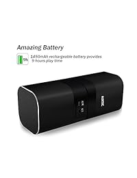 Portable Bluetooth Altavoces, aurtec True al aire última intervensión dual TWS Audio Estéreo Inalámbricos con graves potentes y potente Volumen, 4.2, llamadas con manos libres Bluetooth para Iphone, Echo, Android y more black