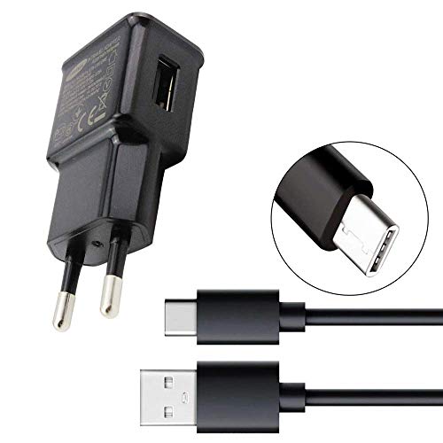 FASHIONISTA Adaptive Fast Charger with Type C Data Cable for Samsung S8/S9/S9 Plus/S10/S10 Plus C7 Pro/C9 Pro (Black)