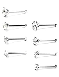 Jstyle 22G Stainless Steel Nose Rings Studs Piercing Body Jewelry 1.5mm 2mm 2.5mm 3mm