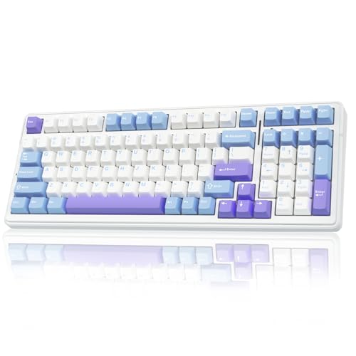 AULA F99 Gaming Tastatur Kabellos,3 Modus 2.4GHz/Type-C/BT5.0 Mechanische Tastatur mit Fünfschichtige Polsterung Struktur,RGB,8000 mAh,QWERTY,Hot-swap